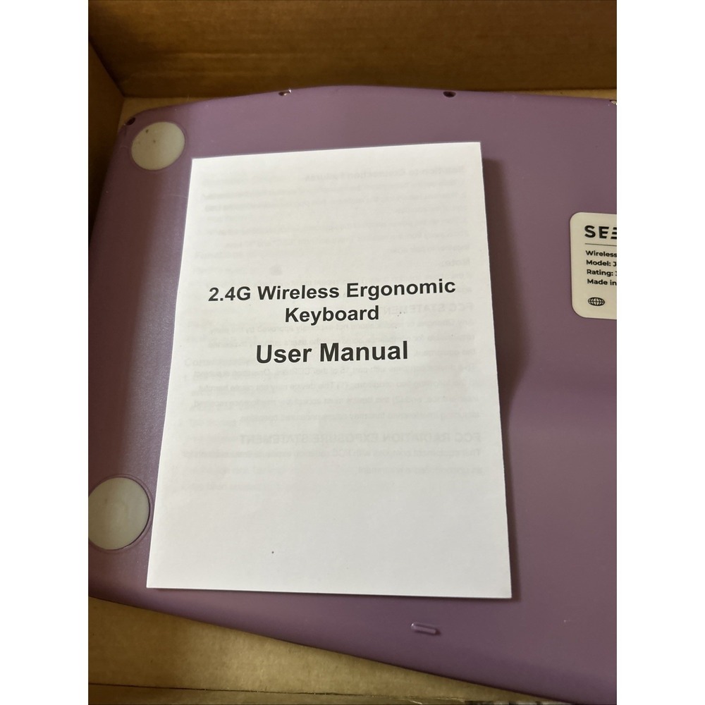 Ergonomic Wireless Keyboard and Mouse Wrist Rest, Curved Split Key Purple - Picture 6 of 6